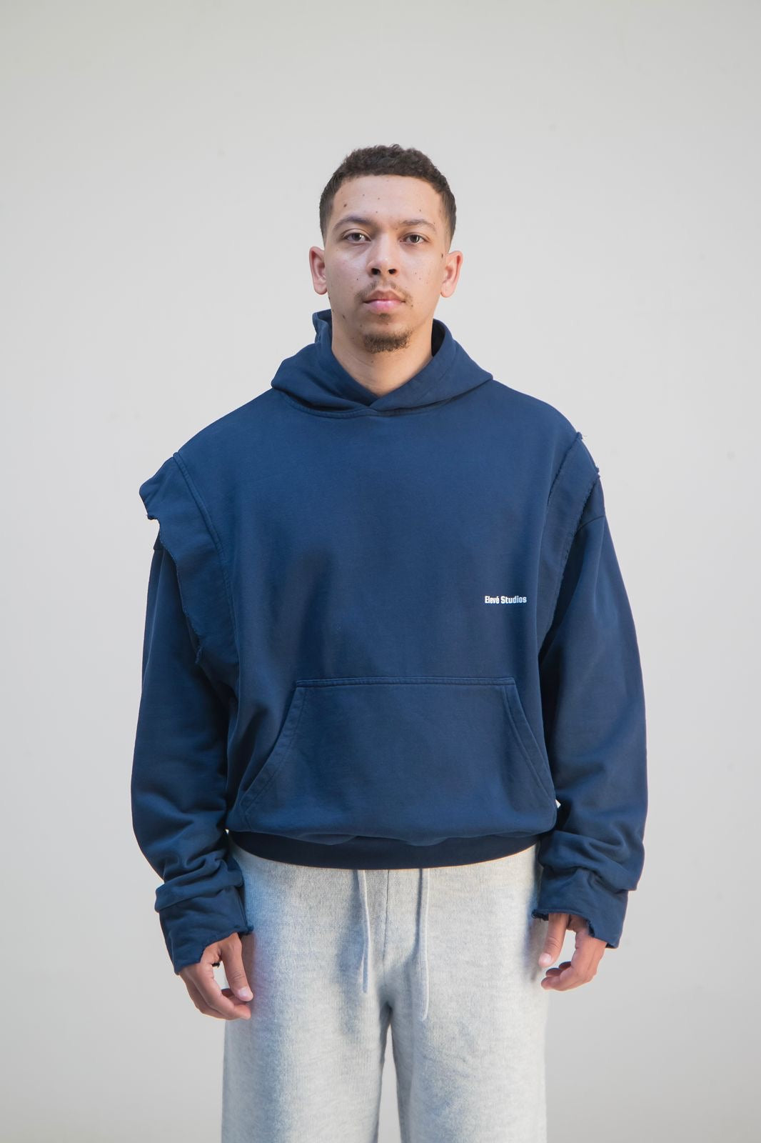 "Perfect Flaws" Navy Distressed Hoodie Main image