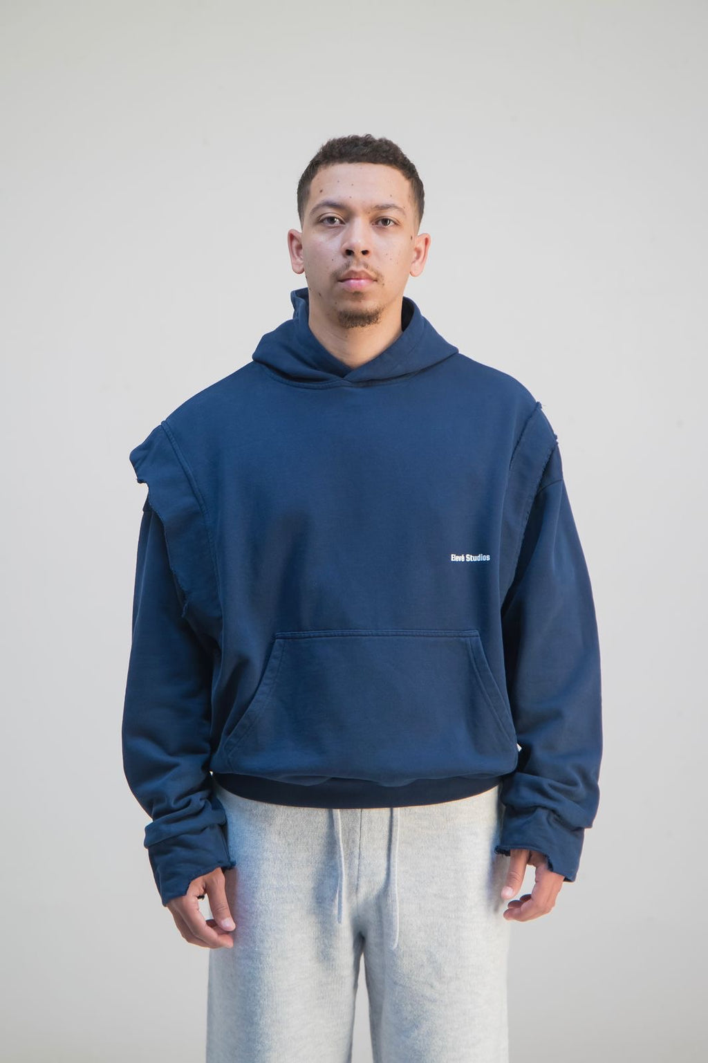 "Perfect Flaws" Navy Distressed Hoodie