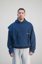 "Perfect Flaws" Navy Distressed Hoodie
