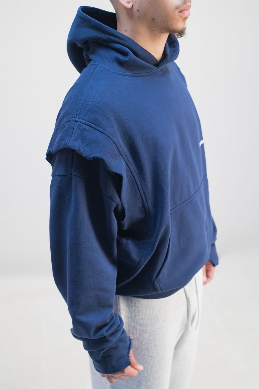 "Perfect Flaws" Navy Distressed Hoodie Secondary image
