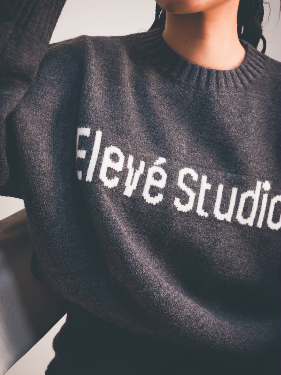 Charcoal  Grey Knitted Jersey