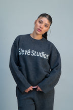 Charcoal  Grey Knitted Jersey