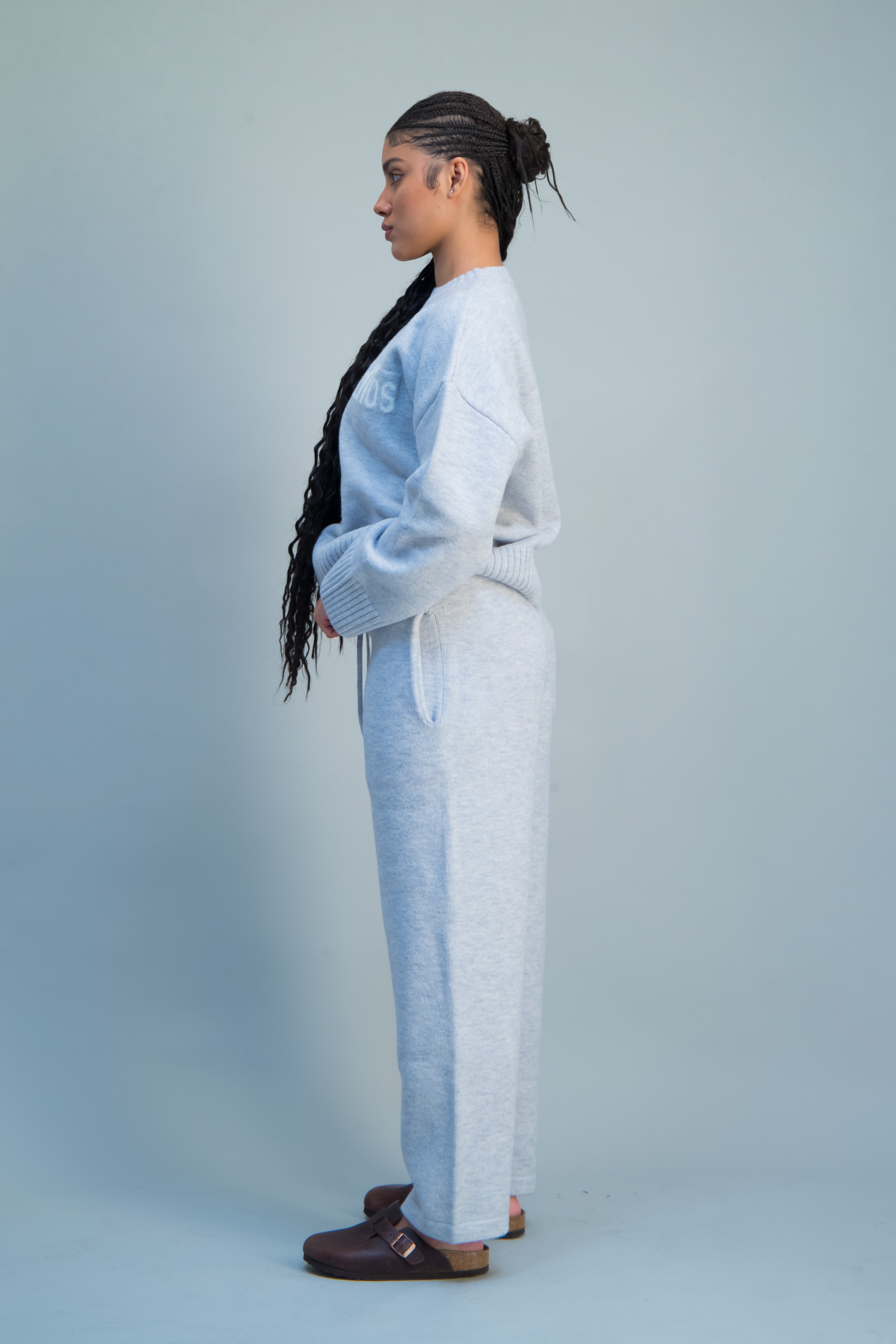 Dove Grey Knitted Sweatpant