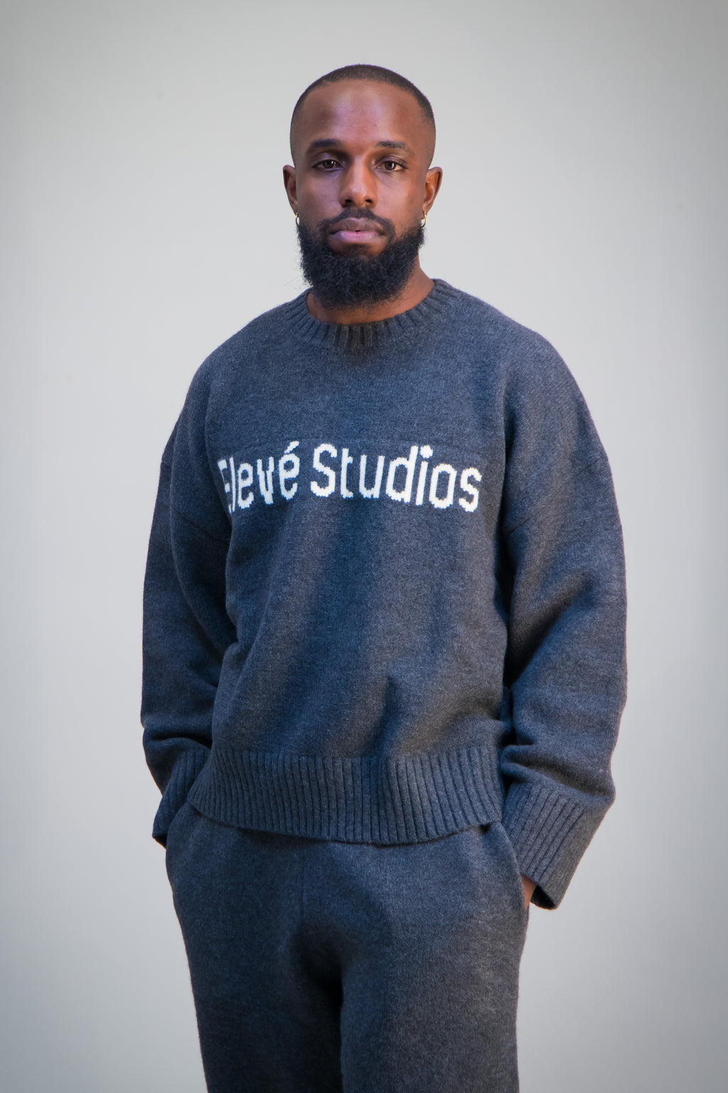 Charcoal  Grey Knitted Jersey