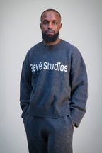 Charcoal  Grey Knitted Jersey