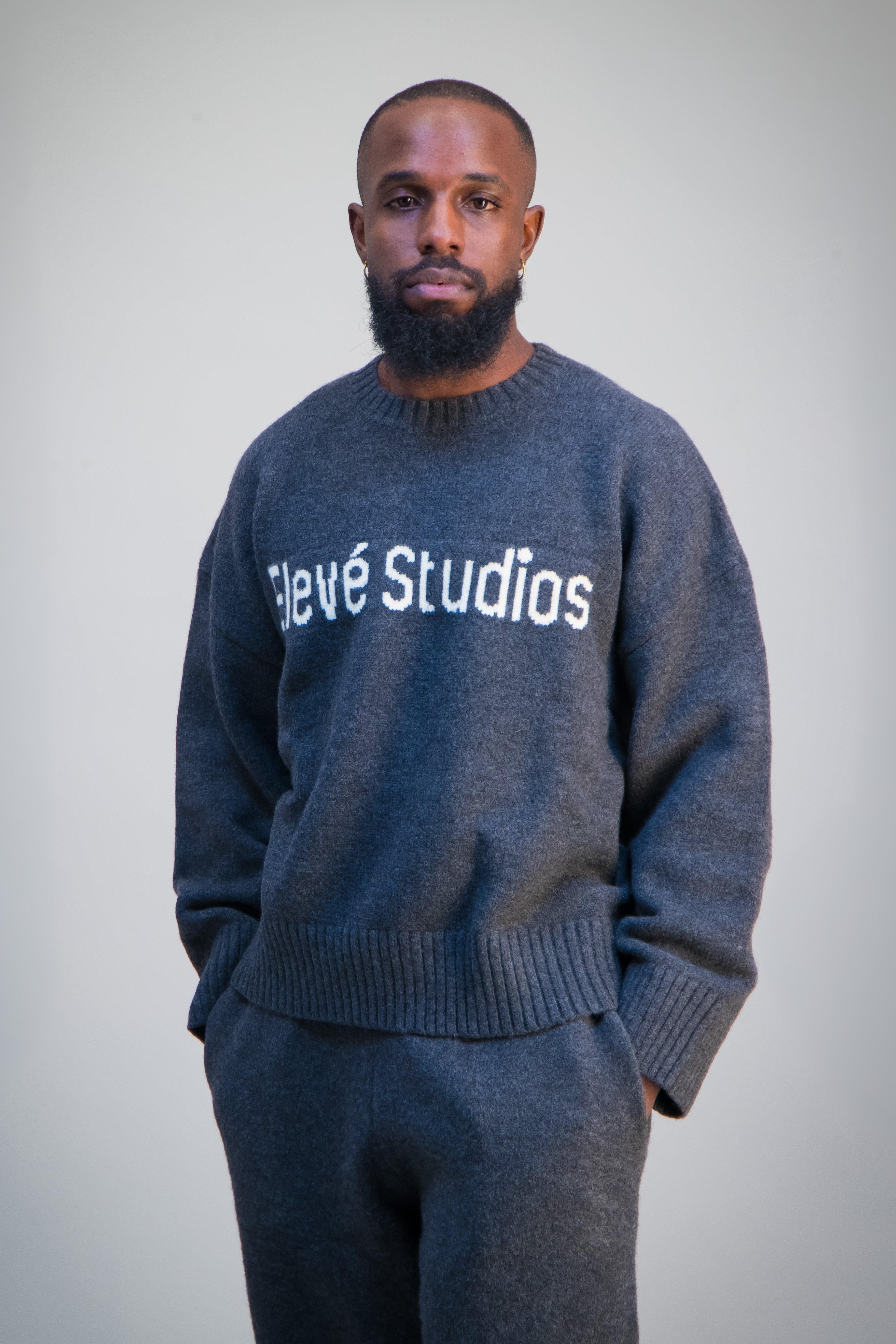 Charcoal  Grey Knitted Jersey