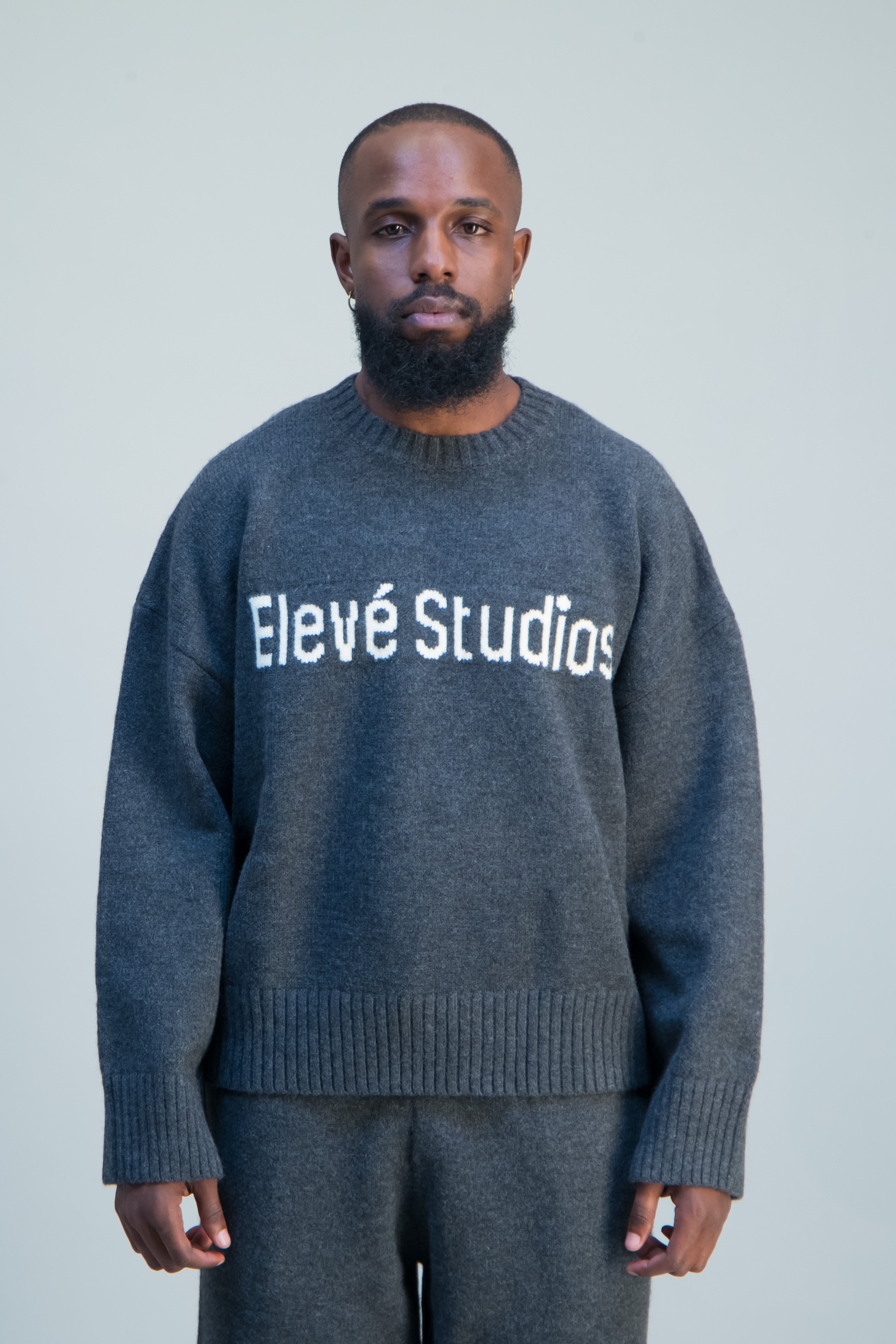 Charcoal  Grey Knitted Jersey
