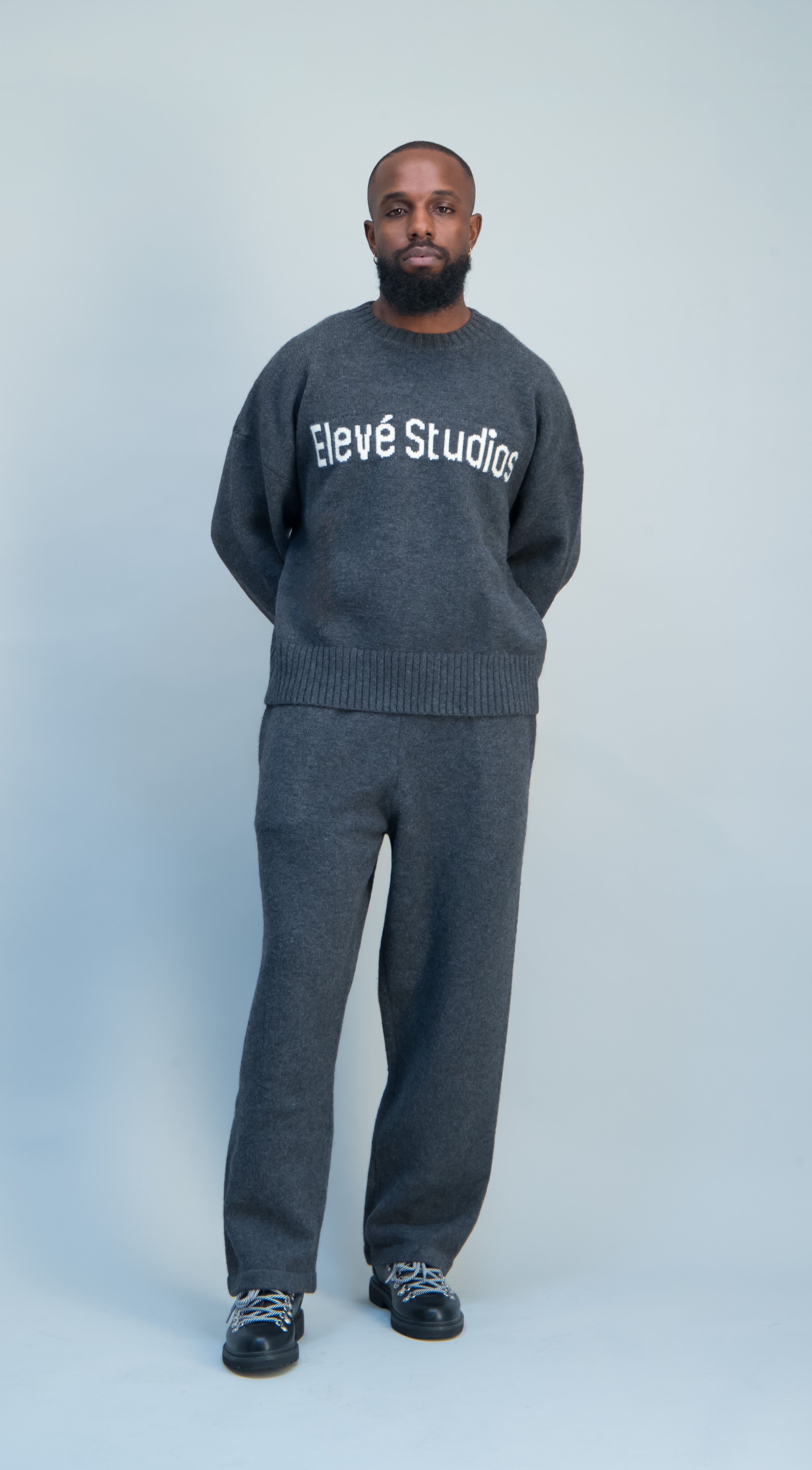 Charcoal Grey Knitted Sweatpant Secondary image